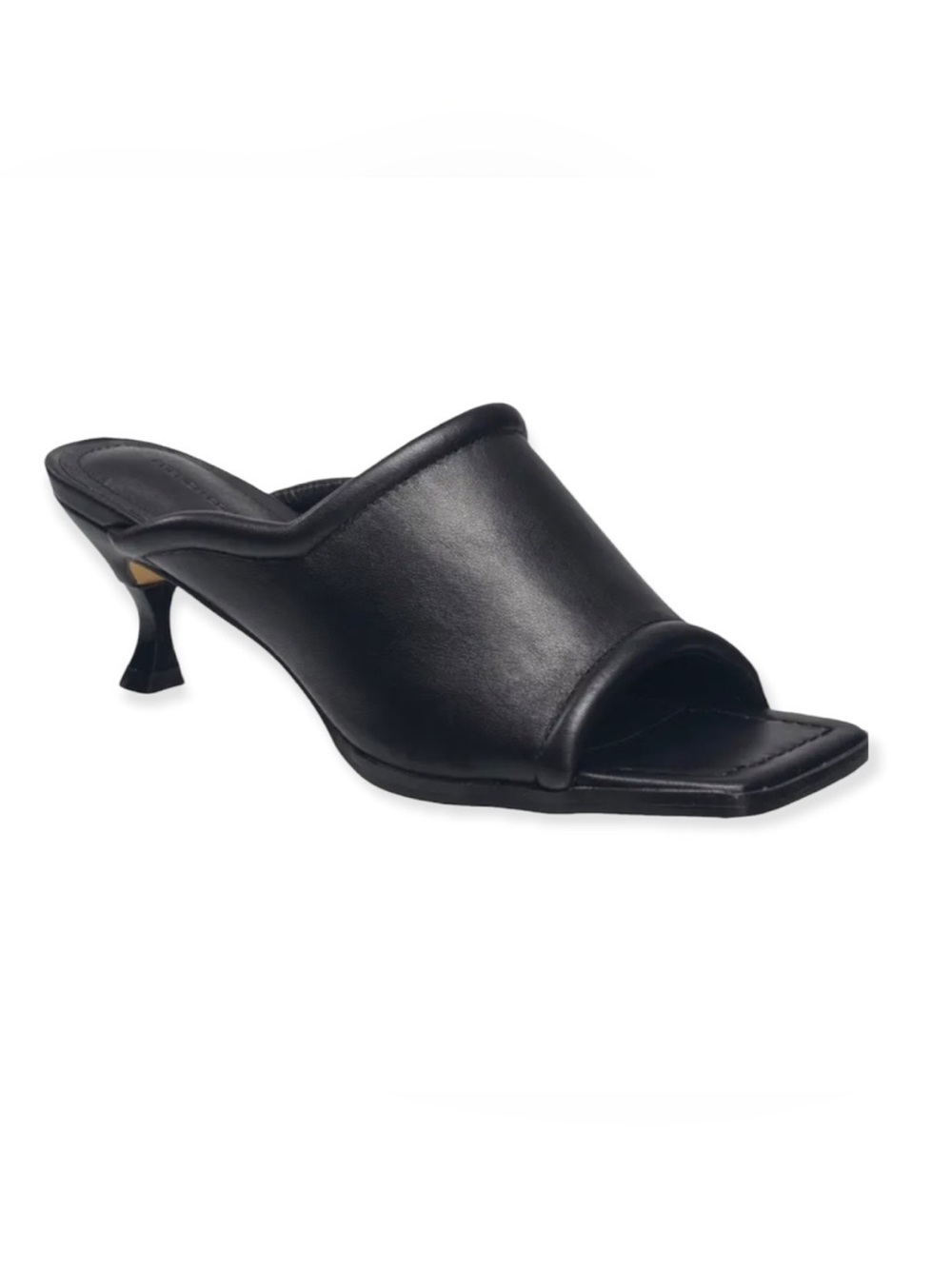 French Connection Black Open-Toe Kitten Heel Mule